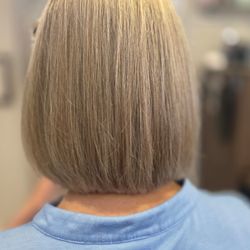 Divine Strands Salon - Blonde Bob haircut.