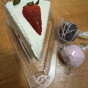 Lotus Bakery - Strawberry sliced cake and cake pops. - Bakeries Near Me - San Fernando, California