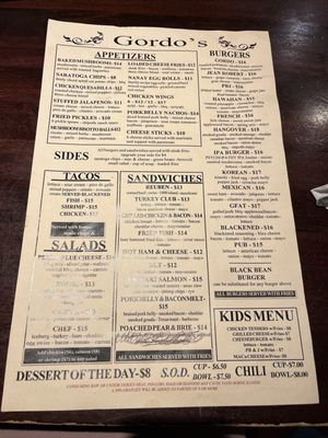 Menu photo 1 Gordo's Pub & Grill Norwood, OH