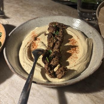 Rumis Kitchen - Lamb Merguez Hummus - Persian/Iranian Near Me - Houston, Texas