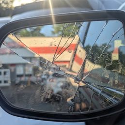 You could even see how dirty they left the mirror after trying to fix it.