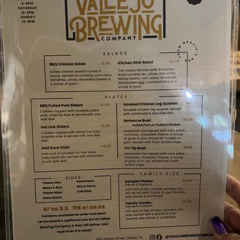 Vallejo Brewing Company - Menu as of 12/17/25 (for their full menu, you can walk next door & order to be delivered) - Brewpubs Near Me - Vallejo, California Vallejo Brewing Company - Menu as of 12/17/25 (for their full menu, you can walk next door & order to be delivered) - Brewpubs Near Me - Vallejo, California
