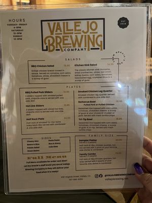 Menu photo 2 Vallejo Brewing Company Vallejo, CA Menu photo 2 Vallejo Brewing Company Vallejo, CA