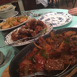 Peking Garden - The Christmas Set Menu: Beef in Fruity Mandarin Sauce, Teriyaki Chicken Japanese Style and King Prawns in XO Sauce.
