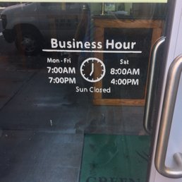 Hours as of September 2017 Hours as of September 2017