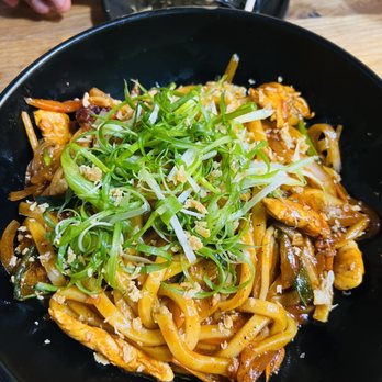 Modoo - Chicken & Noodle Bar - Spicy chicken stir fried Chicken Udon! It was little spicy but it was good!! - Chicken Wings Near Me - Bayside, New York Modoo - Chicken & Noodle Bar - Spicy chicken stir fried Chicken Udon! It was little spicy but it was good!! - Chicken Wings Near Me - Bayside, New York
