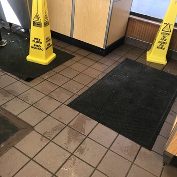 Wendy's - a wet floor with caution signs - Fast Food Near Me - Albemarle, North Carolina Wendy's - a wet floor with caution signs - Fast Food Near Me - Albemarle, North Carolina