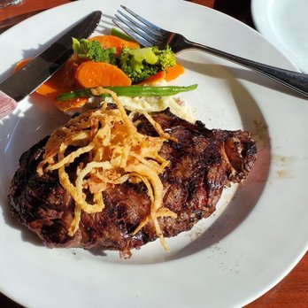 21 Steps Kitchen & Bar - 12oz rib eye steak medium-rare. One of the best ibe had in recent times. - Steakhouses Near Me - Whistler, British Columbia 21 Steps Kitchen & Bar - 12oz rib eye steak medium-rare. One of the best ibe had in recent times. - Steakhouses Near Me - Whistler, British Columbia