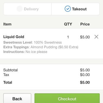 Teaspoon - It doesn't normally charge me for organic creamer like the girls said it would. - Bubble Tea Near Me - Redwood City, California