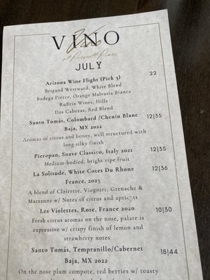 Menu photo 3 VINO Wine Bar Prescott, AZ Menu photo 3 VINO Wine Bar Prescott, AZ