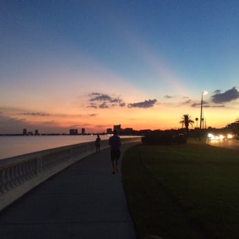 Bayshore Linear Park Trail - At night - Parks Near Me - Tampa, Florida Bayshore Linear Park Trail - At night - Parks Near Me - Tampa, Florida