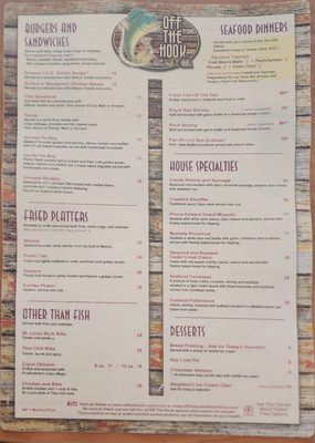 Menu photo 1 Off The Hook Raw Bar and Grill New Smyrna Beach, FL