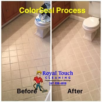 Royal Touch Cleaning - With our colorseal process we can change the color of your grout. - Carpet Cleaning Near Me - Langhorne, Pennsylvania Royal Touch Cleaning - With our colorseal process we can change the color of your grout. - Carpet Cleaning Near Me - Langhorne, Pennsylvania