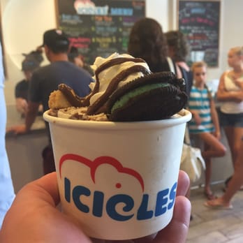 ICICLES - Nutella and chill, with cheese cake bites, whipped cream and mint Oreos - Ice Cream & Frozen Yogurt Near Me - San Jose, California