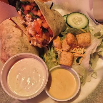 Great Northern Bar & Grill - Buffalo chicken wrap with green salad side - New American Near Me - Whitefish, Montana