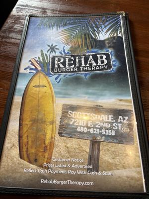 Menu photo 1 Rehab Burger Therapy Scottsdale, AZ Menu photo 1 Rehab Burger Therapy Scottsdale, AZ