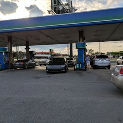 Flash Foods - Outside. Gas pumps. There are 16 pumps at this station.