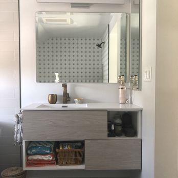 Green Bee Construction - Vanity with medicine cabinet on the right - General Contractors Near Me - Grass Valley, California