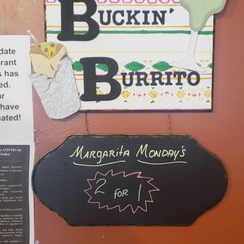 Buckin' Burrito - sign and a menu - Tex-Mex Near Me - Dalton, Georgia Buckin' Burrito - sign and a menu - Tex-Mex Near Me - Dalton, Georgia