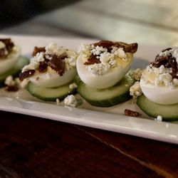 Blackdog Bar & Grill - Deviled Eggs - Blue Cheese & Bacon