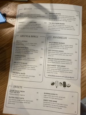 Menu photo 5 Rally Charlotte, NC