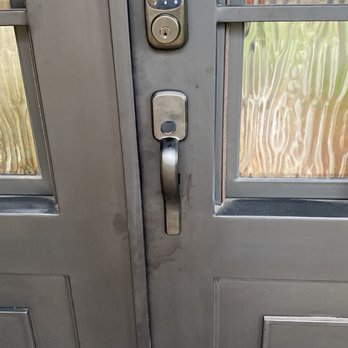 Cowboys locksmith - Electronic keypad and handle set installation on iron front door. - Keys & Locksmiths Near Me - Dallas, Texas