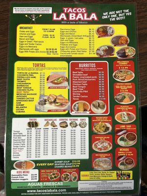 Menu photo 2 Tacos La Bala Houston, TX Menu photo 2 Tacos La Bala Houston, TX