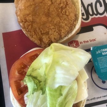 Jack in the Box - Chicken sandwich, lettuce tomato and cheese with a side of ranch dressing - Fast Food Near Me - Hacienda Heights, California Jack in the Box - Chicken sandwich, lettuce tomato and cheese with a side of ranch dressing - Fast Food Near Me - Hacienda Heights, California