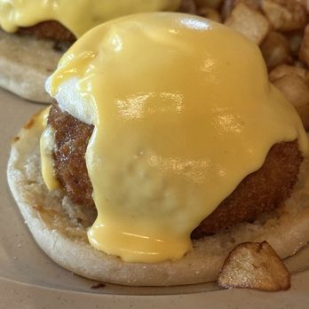 Joanne’s Beachside Cafe - Crabcake Benedict. Perfect cook - American Near Me - Cape Canaveral, Florida