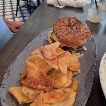 Ironhorse Restaurant & Bar - burger with house made chips - New American Near Me - Templeton, California Ironhorse Restaurant & Bar - burger with house made chips - New American Near Me - Templeton, California