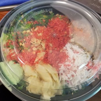 Poke Bar - Medium Poke Bowl with salmon and spicy tuna. - Poke Near Me - Suwanee, Georgia