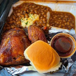 Pirate Pit BBQ - wrong food and baked beans spilled all over