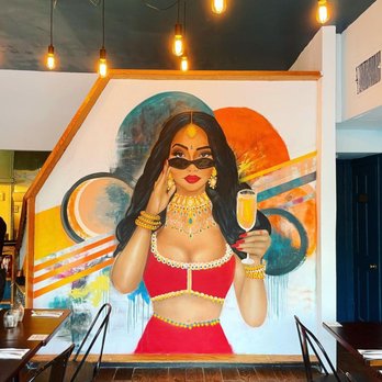 Gazab - Interior Mural - Indian Near Me - New York, New York Gazab - Interior Mural - Indian Near Me - New York, New York