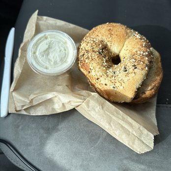 Desert Sun Bagel - And the cream cheese is on the side!! 10 mins to toast????? - Sandwiches Near Me - Reno, Nevada