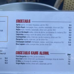 Cocktail list