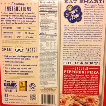 Smart Flour Foods - Back of the frozen pizza box - Gluten-Free Near Me - Austin, Texas Smart Flour Foods - Back of the frozen pizza box - Gluten-Free Near Me - Austin, Texas