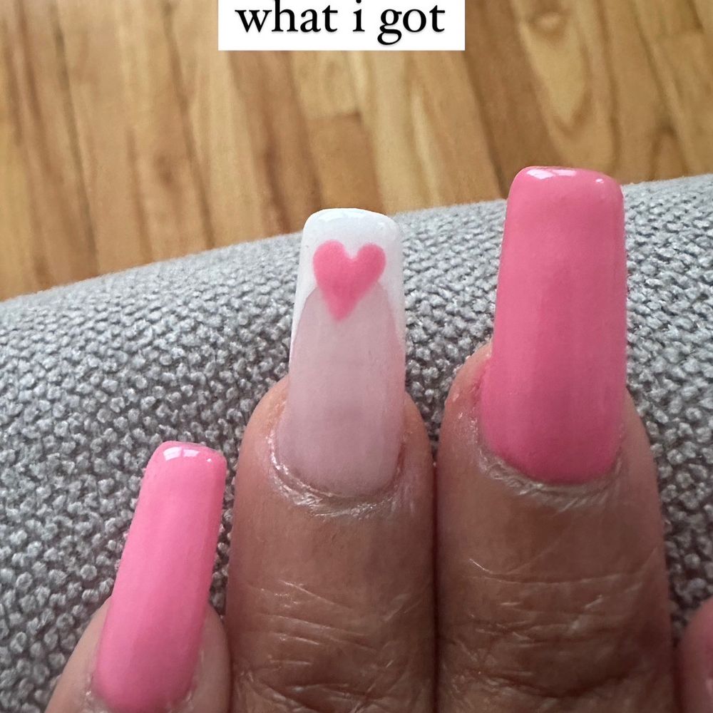 Honey Nails - uneven heart on my left hand - Nail Salons Near Me - Forest Hills, New York Honey Nails - uneven heart on my left hand - Nail Salons Near Me - Forest Hills, New York