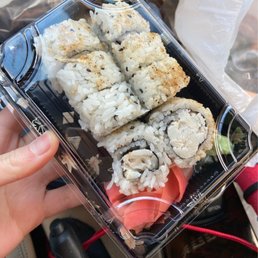 Baltimore roll- sushi with real crabmeat in it. Taste great and not dry.