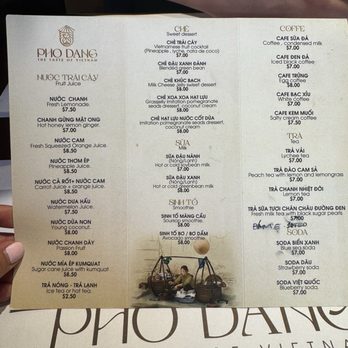 Pho Dang - Menu - April 2026 - Vietnamese Near Me - San Jose, California