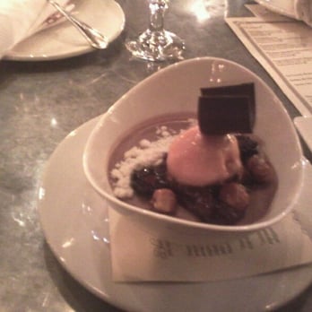 Revival Bar & Kitchen - Chocolate panna cotta with peach sorbet - New American Near Me - Berkeley, California Revival Bar & Kitchen - Chocolate panna cotta with peach sorbet - New American Near Me - Berkeley, California