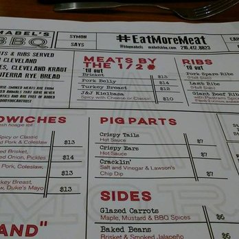 Mabel's BBQ - Part of the menu - Barbeque Near Me - Cleveland, Ohio