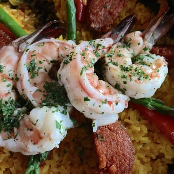 Bacchus' Kitchen + Wine Bar - Paella with jumbo shrimp - New American Near Me - Pasadena, California Bacchus' Kitchen + Wine Bar - Paella with jumbo shrimp - New American Near Me - Pasadena, California