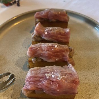Bourbon Steak - A5 Wagyu Tartare was slightly kissed w/ fire tableside - Steakhouses Near Me - Glendale, California Bourbon Steak - A5 Wagyu Tartare was slightly kissed w/ fire tableside - Steakhouses Near Me - Glendale, California