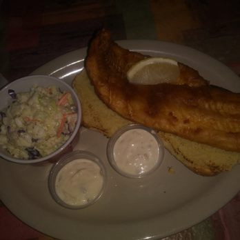 Linden Grove - a plate of fish and chips with a side of coleslaw - Bars Near Me - Pittsburgh, Pennsylvania