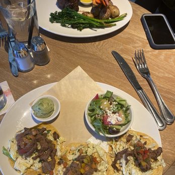 Seasons 52 - Wood-Grilled Steak Tacos Filet Mignon And Maine Lobster Tail - New American Near Me - Albuquerque, New Mexico Seasons 52 - Wood-Grilled Steak Tacos Filet Mignon And Maine Lobster Tail - New American Near Me - Albuquerque, New Mexico