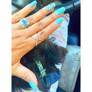 Leo Nails & Spa - Simple gel mani with a flower acrylic design by Rebecca. - Waxing Near Me - Covina, California