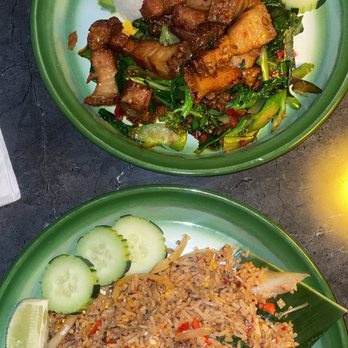 Rua Thai Restaurant - Kanang Moo Grob, Basil Fried Rice - Thai Near Me - Brooklyn, New York Rua Thai Restaurant - Kanang Moo Grob, Basil Fried Rice - Thai Near Me - Brooklyn, New York
