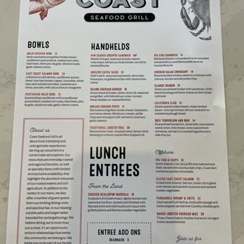 Coast Seafood Grill - Lunch menu - Seafood Near Me - Bradenton, Florida