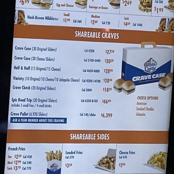 White Castle - The Menu! I should have gotten the Crave Pallet! - Burgers Near Me - Orlando, Florida White Castle - The Menu! I should have gotten the Crave Pallet! - Burgers Near Me - Orlando, Florida
