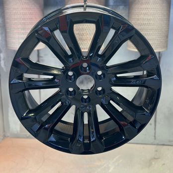 Aces Coatings - Cadillac 22" wheels done in super mirror black - Powder Coating Near Me